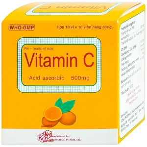 Thuốc Vitamin C 500mg Khapharco điều trị bệnh Scorbut (10 vỉ x 10 viên)