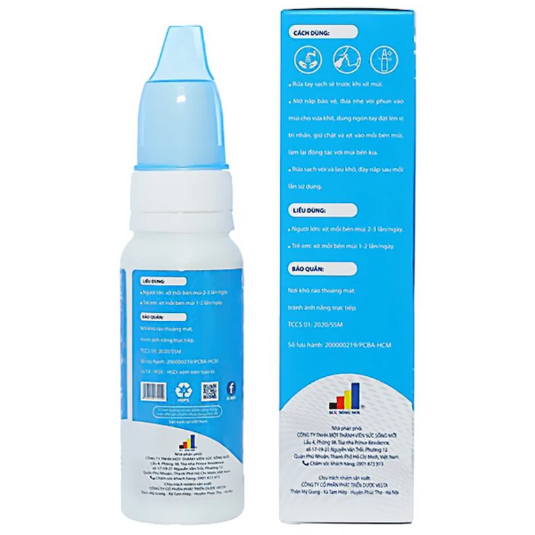 Dung dịch xịt mũi Dr.Muối ngăn ngừa vi khuẩn, vi rút, viêm mũi, viêm xoang (100ml)