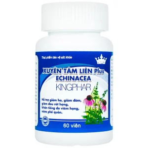 Viên nén Xuyên Tâm Liên Plus Echinacea Kingphar hỗ trợ giảm ho, giảm đờm, giảm đau rát họng (60 viên)