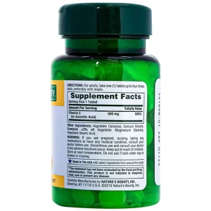 Viên uống C 500mg Nature's Bounty bổ sung vitamin C, tăng cường sức đề kháng (100 viên)