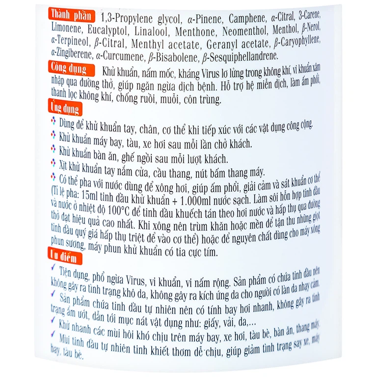 Tinh dầu Thảo Nguyên hương sả chanh 500ml đuổi muỗi và côn trùng, khử khuẩn