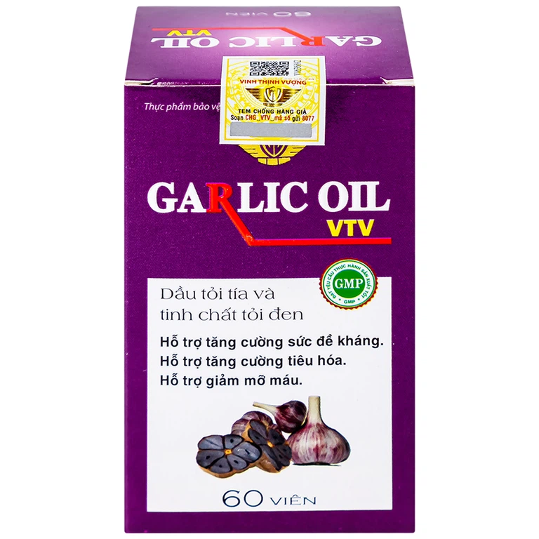Viên dầu tỏi đen Garlics Oil VTV hỗ trợ tăng cường sức đề kháng (60 viên)