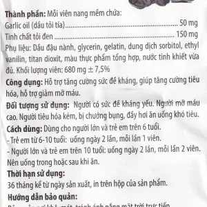 Viên dầu tỏi đen Garlics Oil VTV hỗ trợ tăng cường sức đề kháng (60 viên)