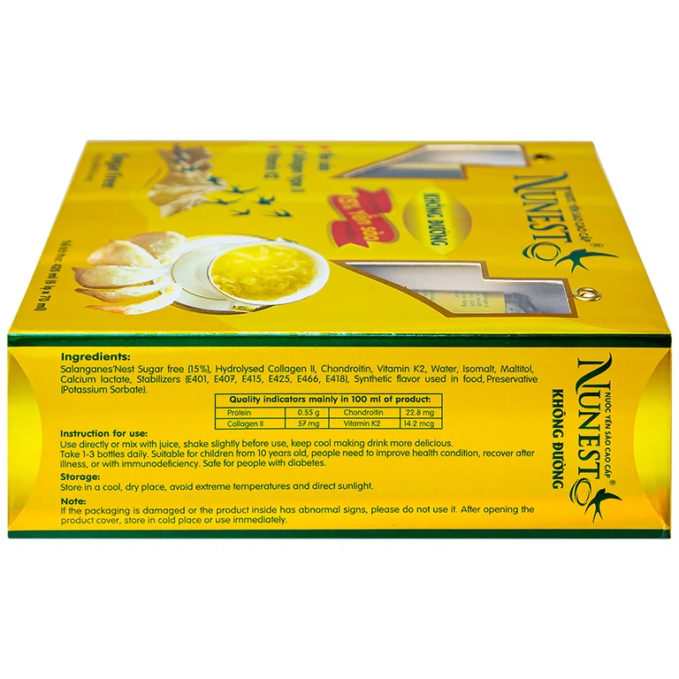 Nước Yến Sào cao cấp Nunest 15% không đường, giúp bồi bổ cơ thể, tăng cường sức khỏe (6 hũ x 70ml)