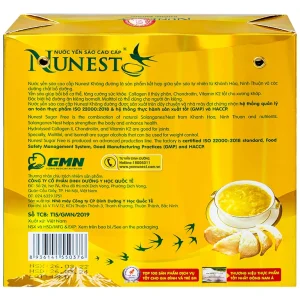Nước Yến Sào cao cấp Nunest 15% không đường, giúp bồi bổ cơ thể, tăng cường sức khỏe (6 hũ x 70ml)
