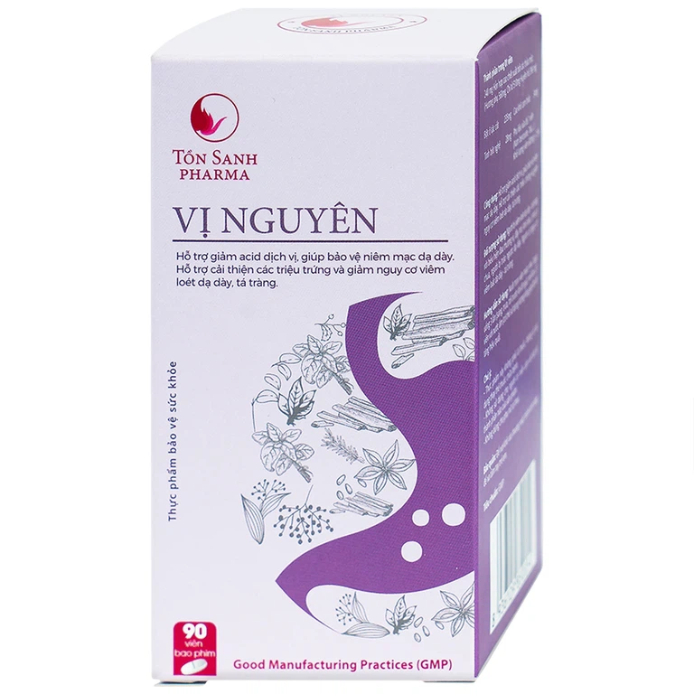 Viên uống Vị Nguyên hỗ trợ giảm acid dịch vị, bảo vệ niêm mạc dạ dày (90 viên)