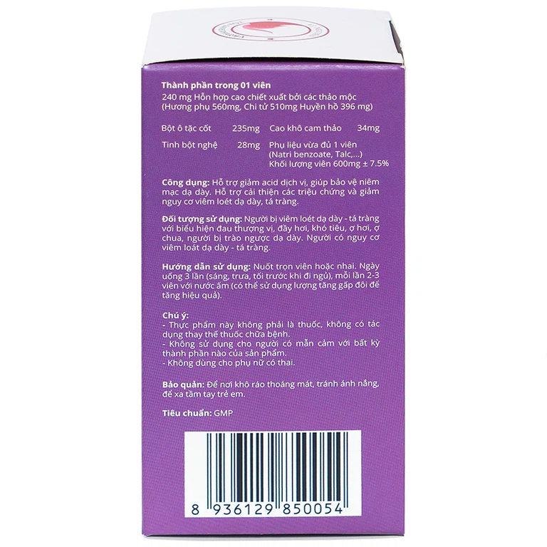 Viên uống Vị Nguyên hỗ trợ giảm acid dịch vị, bảo vệ niêm mạc dạ dày (90 viên)