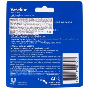 Sáp dưỡng môi mềm mịn Vaseline Lip Therapy Original cung cấp và duy trì độ ẩm cho môi (4,8g)