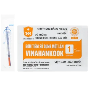 Bơm tiêm sử dụng 1 lần Insulin Vinahankook (100 ống)