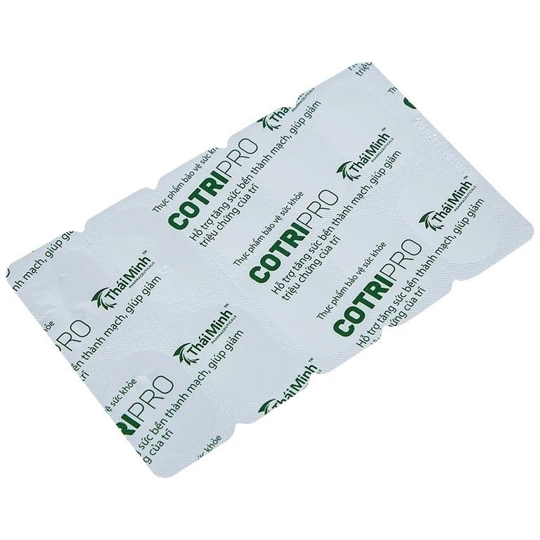 Viên uống Cotripro Thái Minh hỗ trợ tăng sức bền thành mạch, giảm triệu chứng của trĩ (2 vỉ x 10 viên)
