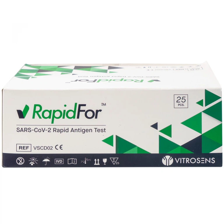 Kit Test RapidFor Sars-CoV-2 Rapid Antigen Kit hỗ trợ test nhanh kháng nguyên Sars Cov-2 (25 kít)
