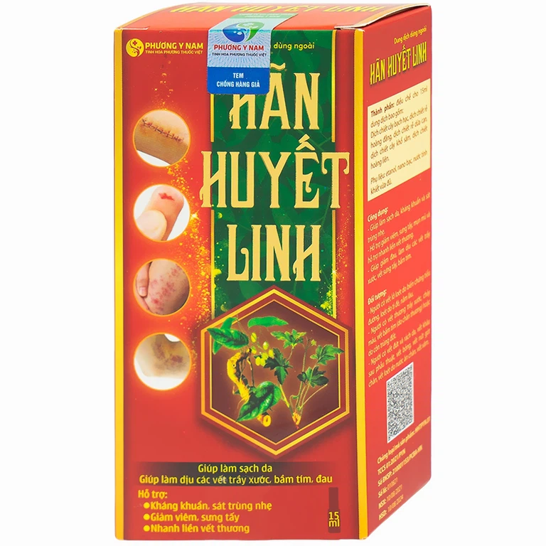 Dung dịch dùng ngoài Hãn Huyết Linh làm sạch da, kháng khuẩn và sát trùng nhẹ (15ml)