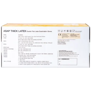 Găng tay cao su y tế không bột Size S Polymer Latex Asap Powder Free Examination Gloves (100 cái)