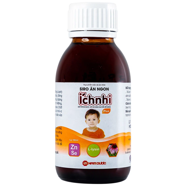 Siro Ích Nhi Plus Nam Dược bổ sung kẽm, seien và lysin giúp trẻ ăn ngon (100ml)