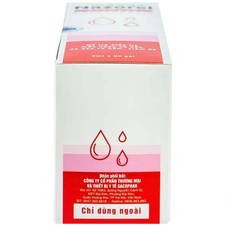 Gel dùng ngoài Nazorel Shampoo Ketoconazol hỗ trợ điều trị mẩn ngứa da đầu do gàu và nấm, viêm da (50 gói x 6ml)