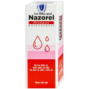Gel dùng ngoài Nazorel Shampoo Ketoconazol hỗ trợ điều trị mẩn ngứa da đầu do gàu và nấm viêm da (50ml)