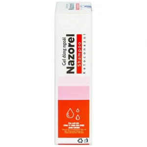 Gel dùng ngoài Nazorel Shampoo Ketoconazol hỗ trợ điều trị mẩn ngứa da đầu do gàu và nấm viêm da (50ml)