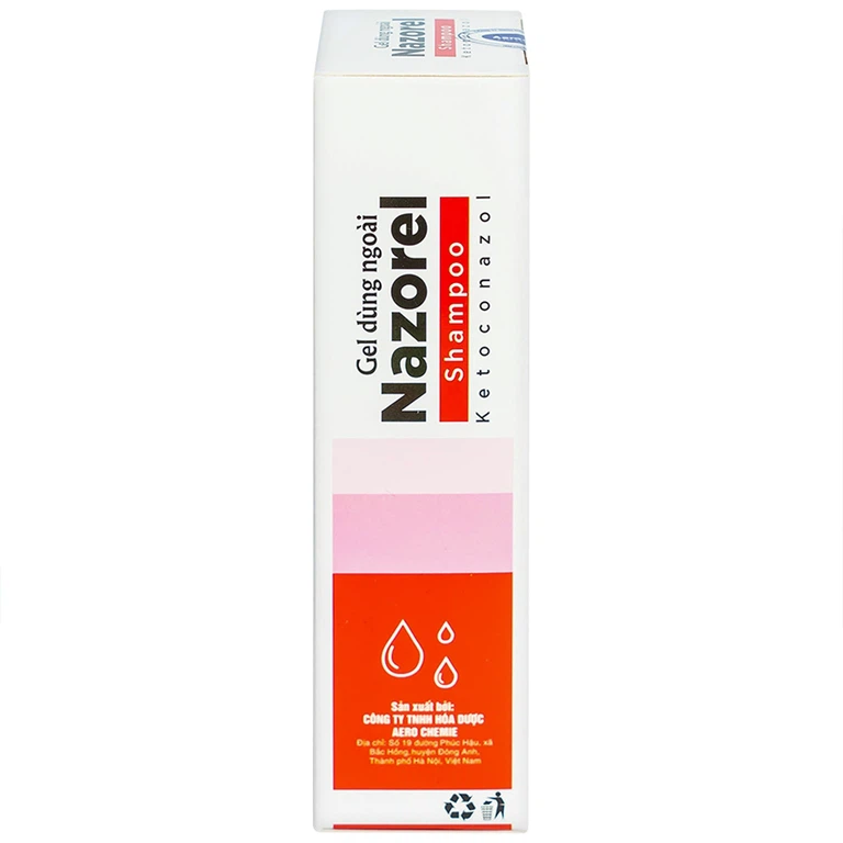 Gel dùng ngoài Nazorel Shampoo Ketoconazol hỗ trợ điều trị mẩn ngứa da đầu do gàu và nấm viêm da (50ml)