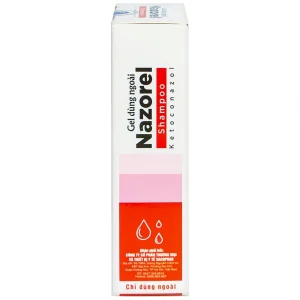 Gel dùng ngoài Nazorel Shampoo Ketoconazol hỗ trợ điều trị mẩn ngứa da đầu do gàu và nấm viêm da (50ml)