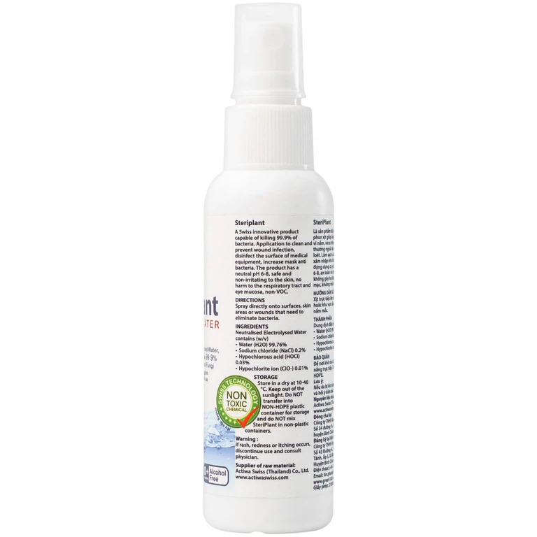 Nước xịt khuẩn Steriplant 60ml làm sạch vết thương ngoài da và ngăn ngừa viêm loét