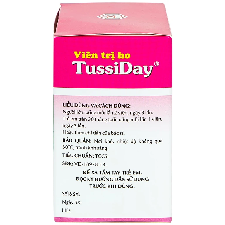 Viên trị ho Tussiday OPC điều trị các chứng ho, đau họng, sổ mũi (10 vỉ x 10 viên)