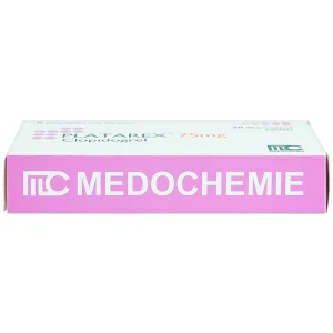 Viên nén Platarex 75mg Medochemie phòng ngừa các biến cố huyết khối động mạch (3 vỉ x 10 viên)