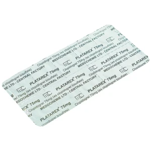 Viên nén Platarex 75mg Medochemie phòng ngừa các biến cố huyết khối động mạch (3 vỉ x 10 viên)