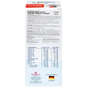 Siro Kinder Omega-3 Syrup Doppelherz Aktiv hỗ trợ phát triển não bộ (250ml)