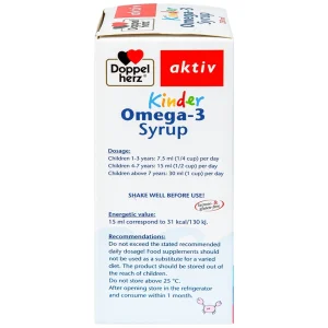 Siro Kinder Omega-3 Syrup Doppelherz Aktiv hỗ trợ phát triển não bộ (250ml)