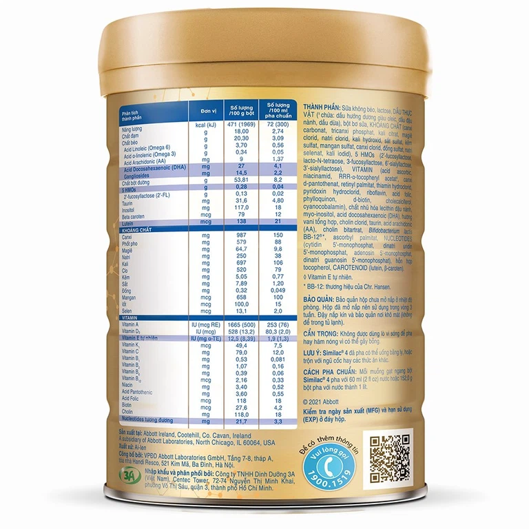 Sữa bột Similac 4 Abbott bổ sung dinh dưỡng cho trẻ 2 - 6 tuổi (900g)