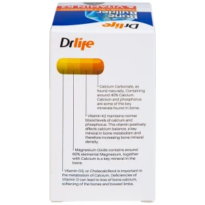 Viên uống Bone Builder Drlife bổ sung canxi và vitamin cho xương (60 viên)