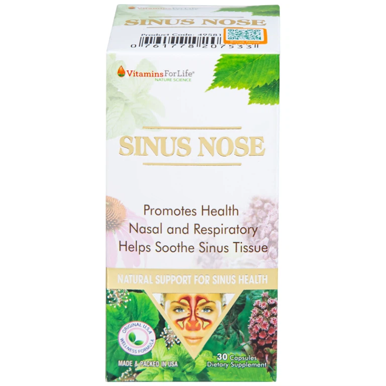 Viên uống Sinus Nose Vitamins For Life hỗ trợ tăng cường sức khỏe đường hô hấp (30 viên)