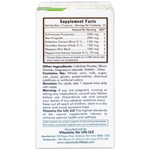 Viên uống Sinus Nose Vitamins For Life hỗ trợ tăng cường sức khỏe đường hô hấp (60 viên)