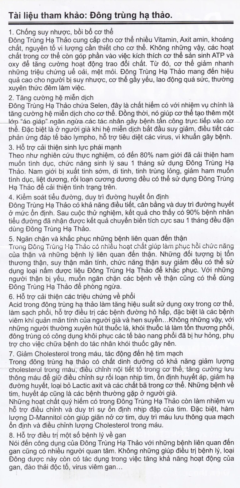 Viên uống Đông Trùng Hạ Thảo Dr Life Natural Herb Cordyceps 1500mg tăng cường sức đề kháng (60 viên)