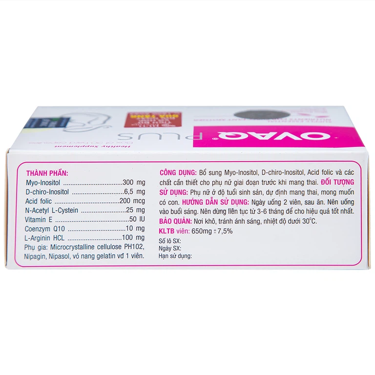 Viên uống OVAQ Plus TW Mediplantex bổ sung dinh dưỡng cho phụ nữ trước khi mang thai (30 Viên)