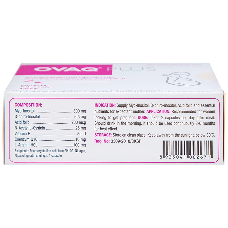 Viên uống OVAQ Plus TW Mediplantex bổ sung dinh dưỡng cho phụ nữ trước khi mang thai (30 Viên)