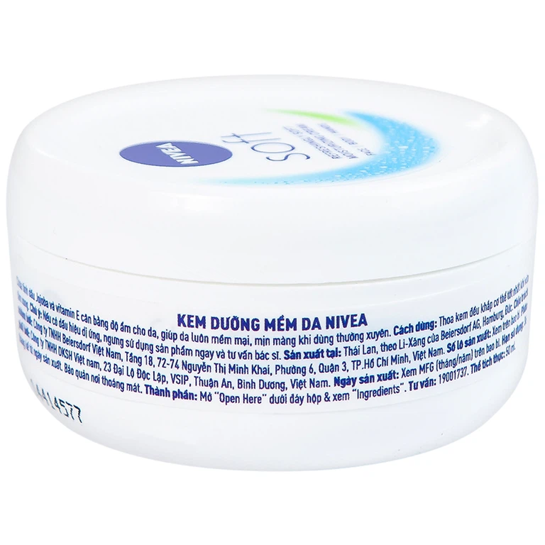 Kem dưỡng mềm da Nivea Soft bổ sung vitamin E, cân bằng độ ẩm (50ml)
