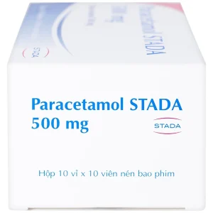 Viên nén Paracetamol Stada 500mg điều trị các cơn đau đầu, đau thần kinh, đau răng (10 vỉ x 10 viên)