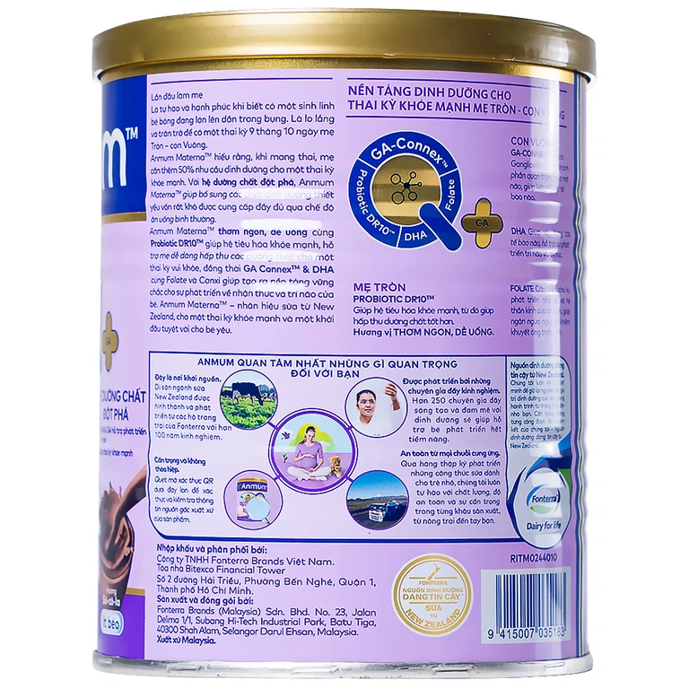 Sữa Anmum hương sô cô la bổ sung dinh dưỡng cho phụ nữ mang thai và cho con bú (400g)