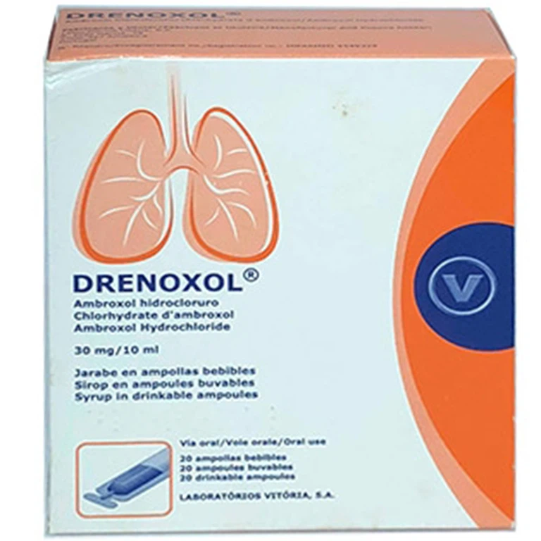 Siro uống Drenoxol Laboratorios điều trị bệnh đường hô hấp, viêm phế quản, hen phế quản (4 vỉ x 5 ống)