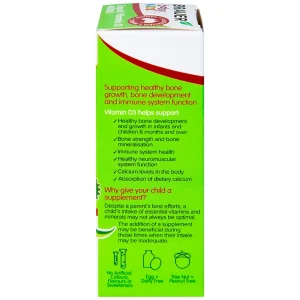 Siro Brauer Baby Kids Liquid Vitamin D 400IU bổ sung vitamin D3, tăng cường hấp thụ canxi (10ml)