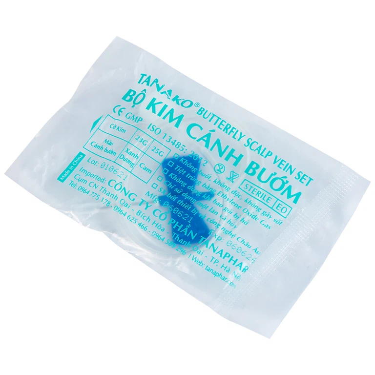Bộ Kim Cánh Bướm Tanako Tanaphar truyền tĩnh mạch có cánh định vị (100 bộ)