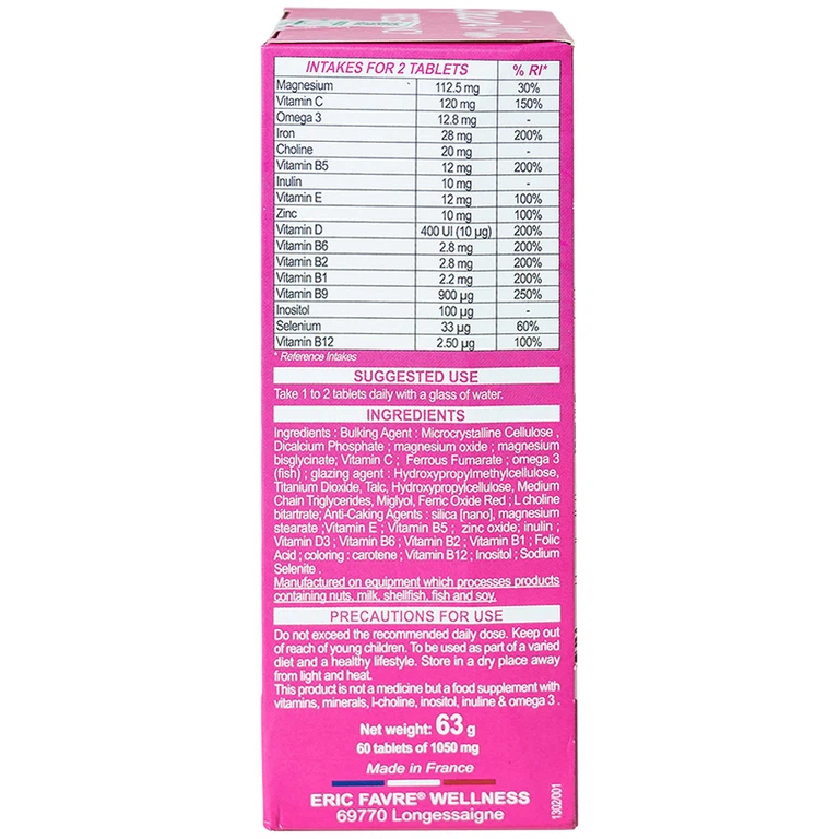 Viên uống Special Mum Grossesse Eric Favre bổ sung các vitamin, khoáng chất (4 vỉ x 15 viên)