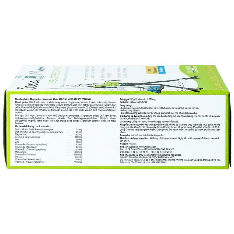 Viên uống Special Mum Breastfeeding Eric Favre bổ sung các vitamin, khoáng chất (4 vỉ x 15 viên)