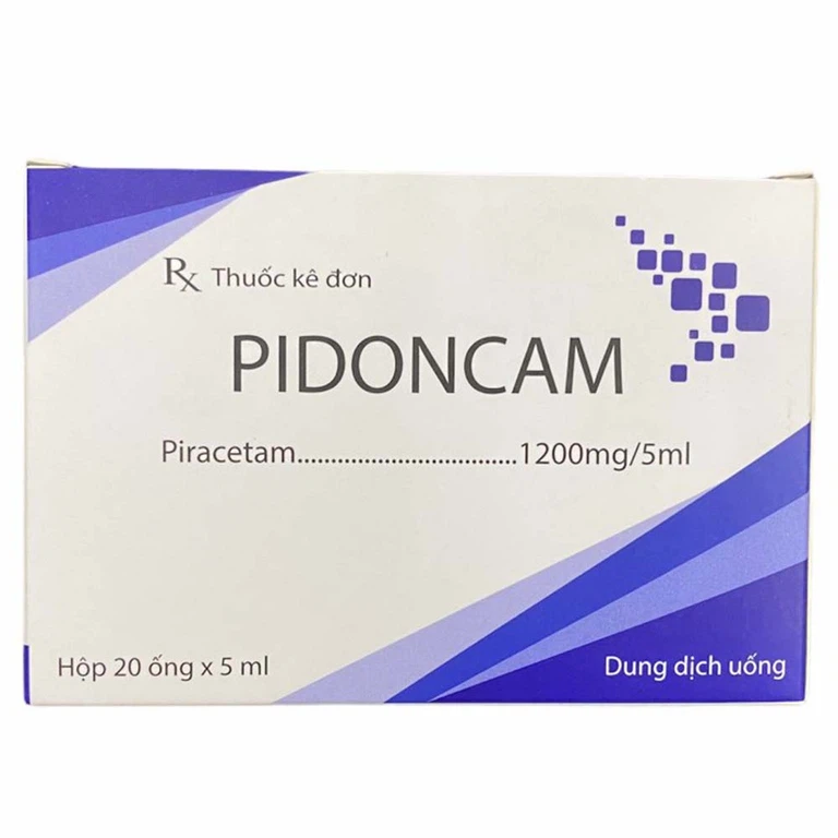 Thuốc Pidoncam 1200mg/5ml Hà Nam điều trị triệu chứng chóng mặt, suy giảm trí nhớ (4 vỉ x 5 ống)