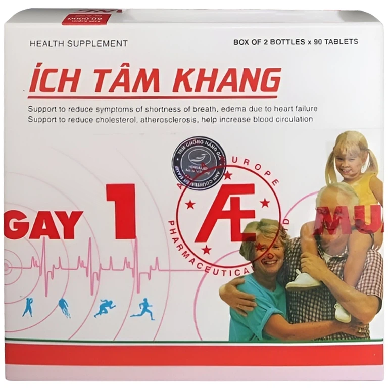 Viên uống Ích Tâm Khang Hồng Bàng hỗ trợ giảm cholesterol, giảm hình thành huyết khối (180 viên)