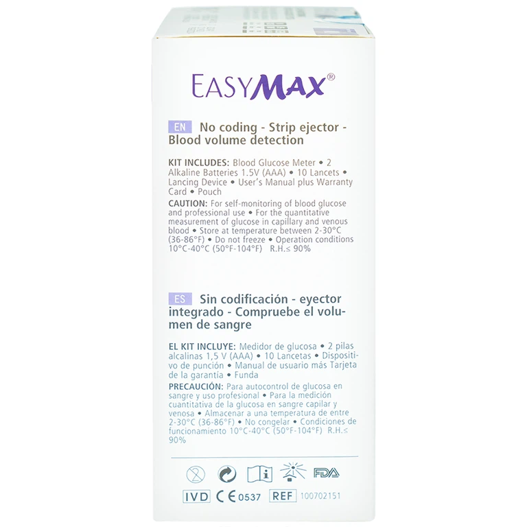 Má́y thử đường huyết Easy Max MU hỗ trợ đo lượng đường trong máu