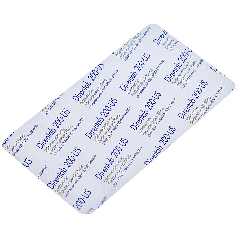 Thuốc Direntab 200-US điều trị nhiễm khuẩn (1 vỉ x 10 viên)