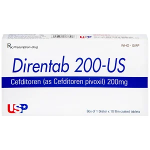 Thuốc Direntab 200-US điều trị nhiễm khuẩn (1 vỉ x 10 viên)