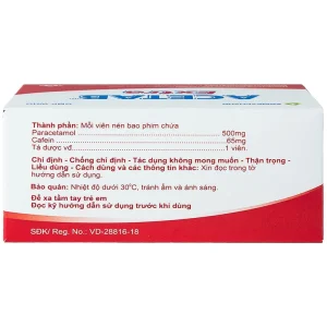 Thuốc Acetab Extra Agimexpharm điều trị triệu chứng cảm cúm (10 vỉ x 10 viên)